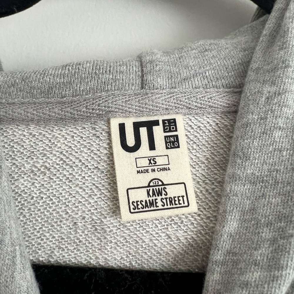 Uniqlo KAWS Gray Crewneck Hoodie with Black XX Embroidery - Picture 2 of 4
